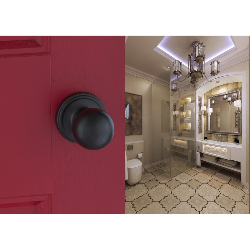 Bouton de porte simple avec rosette rond Ball, Bronze toscan