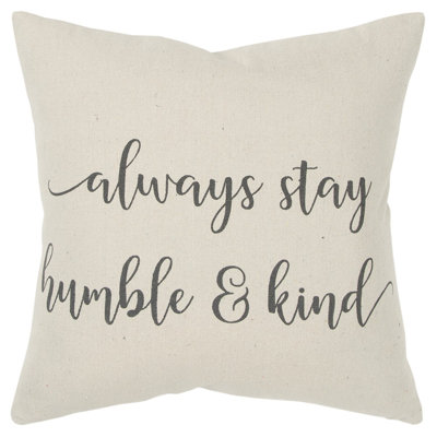 Gray Cream Humble And Kind Throw Pillow