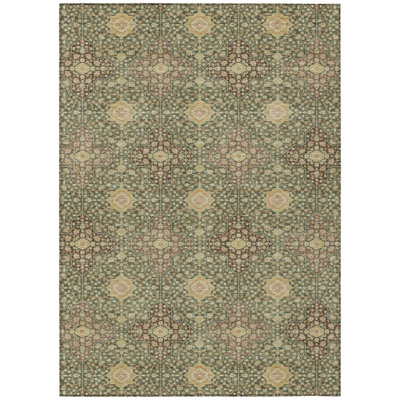 Machine Washable Indoor/Outdoor Chantille ACN2566 Damask Rug