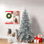 Arbres de Noël en acier durable, décor de Noël vert enneigé de 8 pi pour la maison