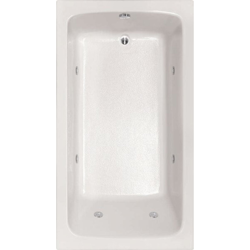 Melissa 72'' L Whirlpool Bathtub, White, Matte Black