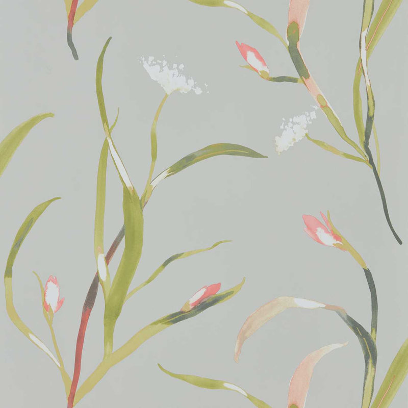 Saona 10.05cm x 68.6cm Wallpaper Roll, Coral/Silver