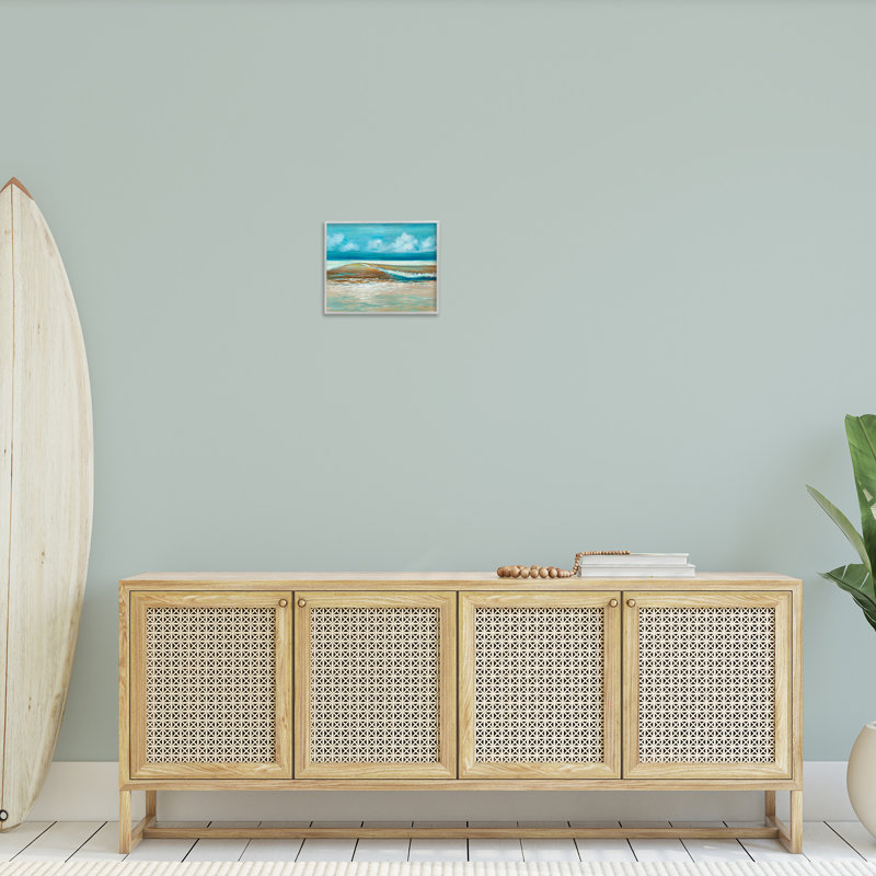 Art moderne, estampe numérique de vagues de la mer par Liz Jardine, Giclée encadrée blanc bord de mer, H 11 po x l 14 po