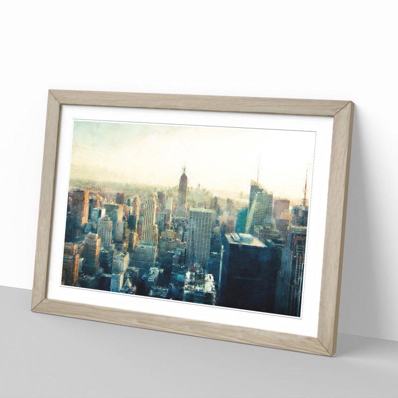 New York Skyline Vol.3 - Framed Print, 27cm H x 36cm W x 2cm D, Oak Framed