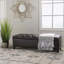 Banc repose-pieds avec rangement, polyuréthane brun foncé-930389700