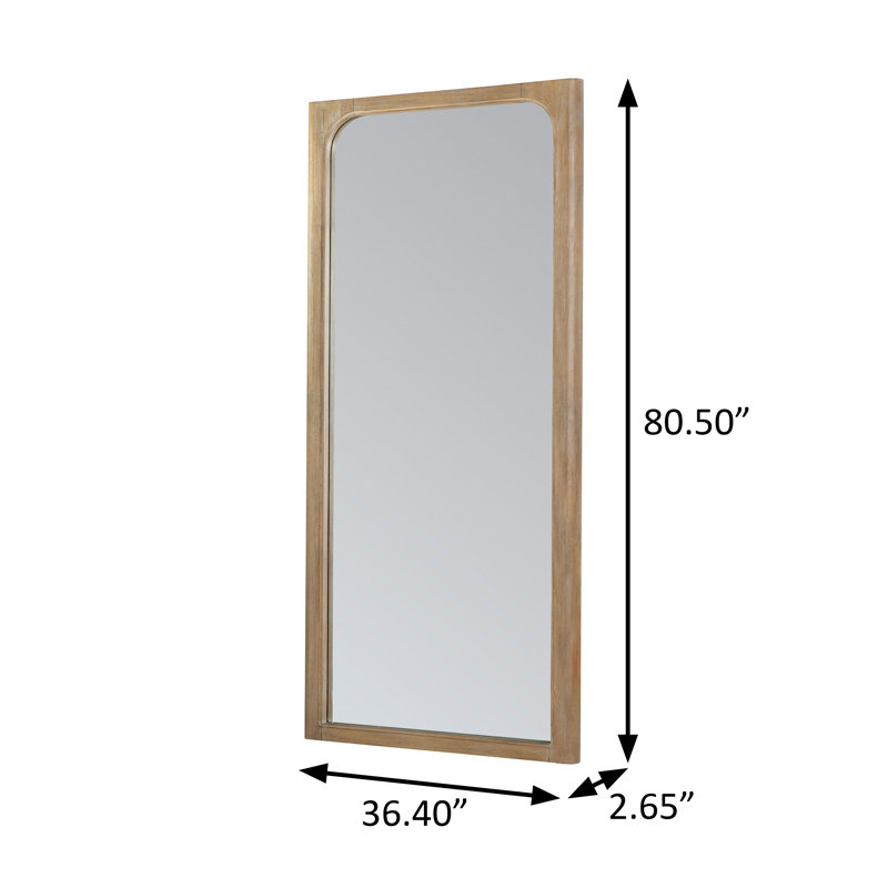 36.40" W Coastal Floor Mirror, Weathered Mango