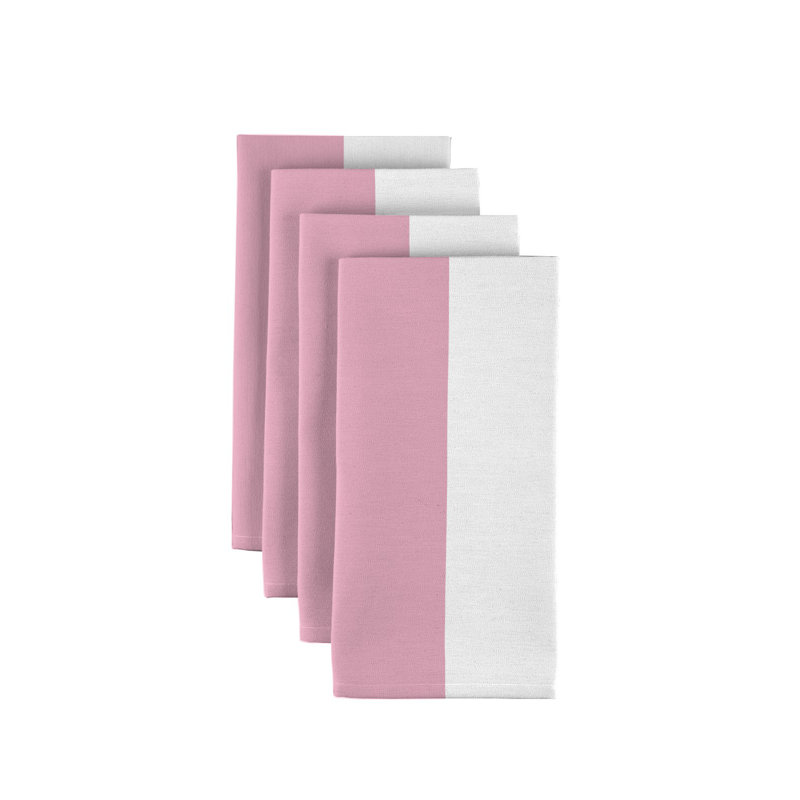 Cabana Polyester Striped Square Napkin, Pink