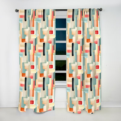 Pastel Harmony II - Modern Curtain - Velvet Room Darkening - 1 Panel