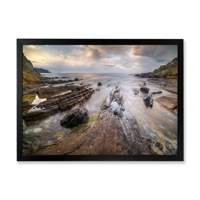 Unusual Coastal Rock Formation In Corsica - Nautical & Coastal Canvas Wall Art Print