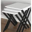 Ensemble de 3 tables gigognes Kira, pieds en métal, base en bois, blanc