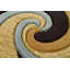 Tapis doré / brun / bleu tissé à la machine Ena-990009367