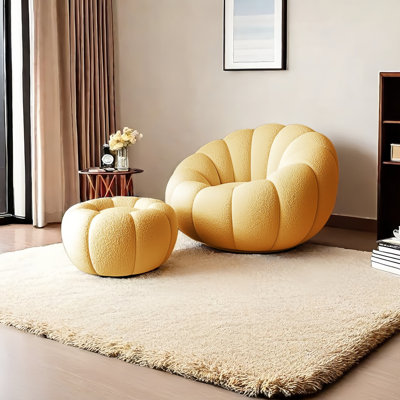 Modern Upholstered Rocking Chair with Ottoman