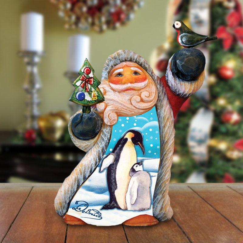 Derevo Penguin Love Tiny Tale Santa Figurine