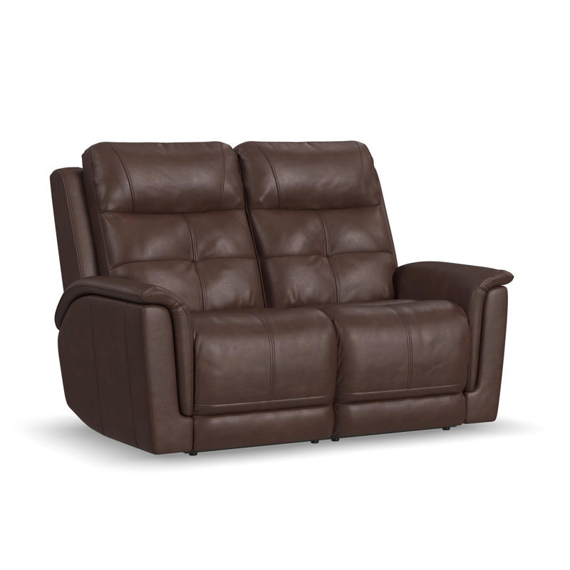 Ranger Power Reclining Loveseat With Power Headrests, Lumbar, Heat, Massage, Dark Brown