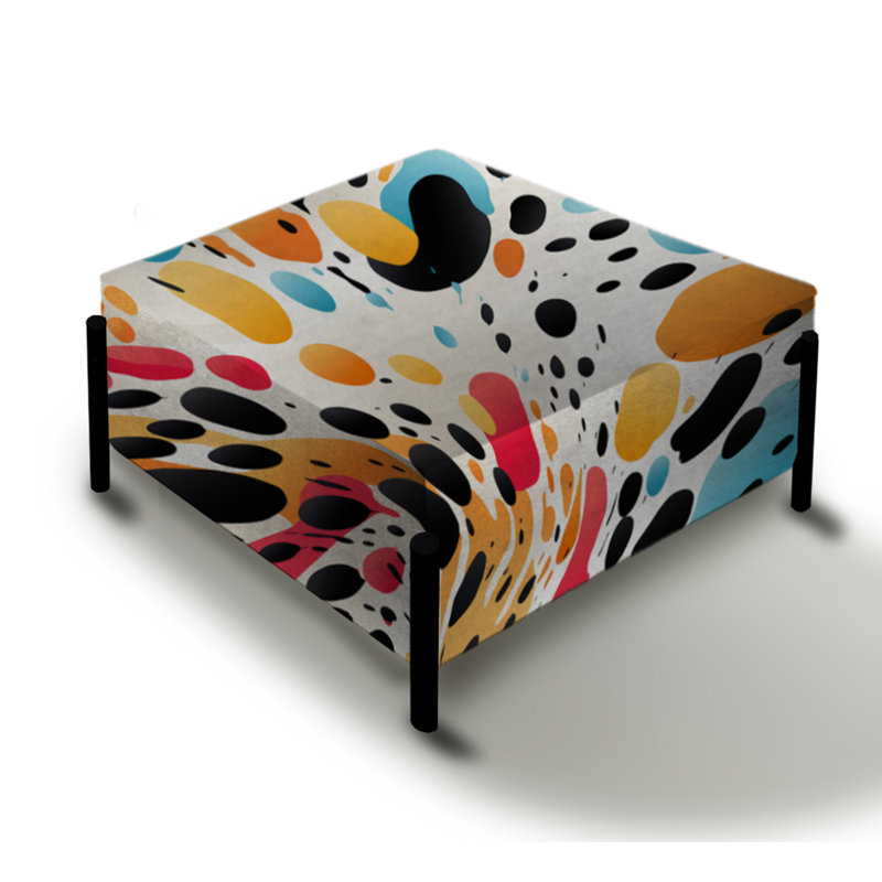 Multicolor Leopard Urban - Geometric Large Square Ottoman