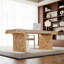 Bureau 78,74 po Mid-Century naturel avec placage en grain de bois et plateau en pierre frittée, bureau et bureau-130043821-130043824