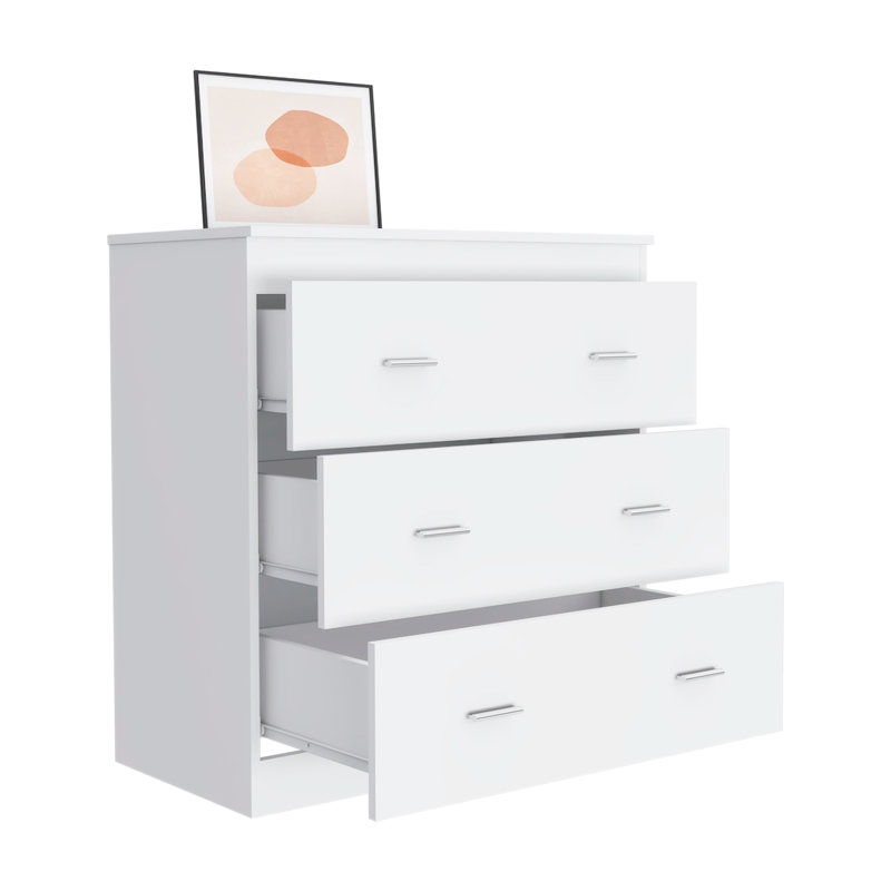 Commode à trois tiroirs, Blanc