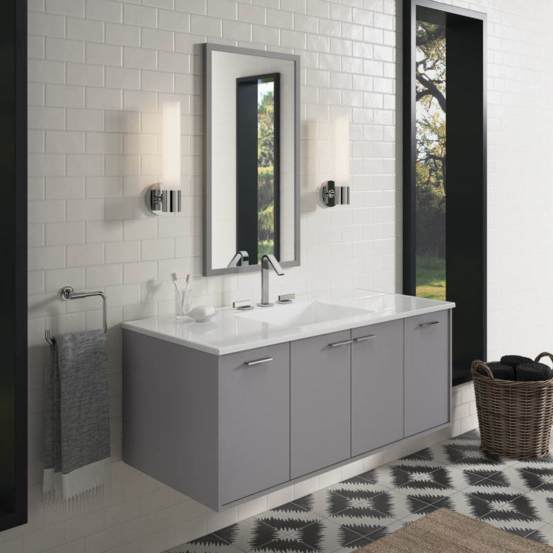Jute® 48" Wall Mounted Single Vanity Base Only Base, Mohair Gray