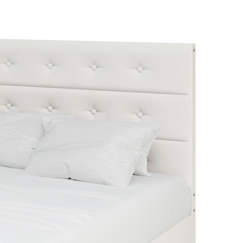 Lit simple en bois manufacturé pour enfants Tashanique, Blanc