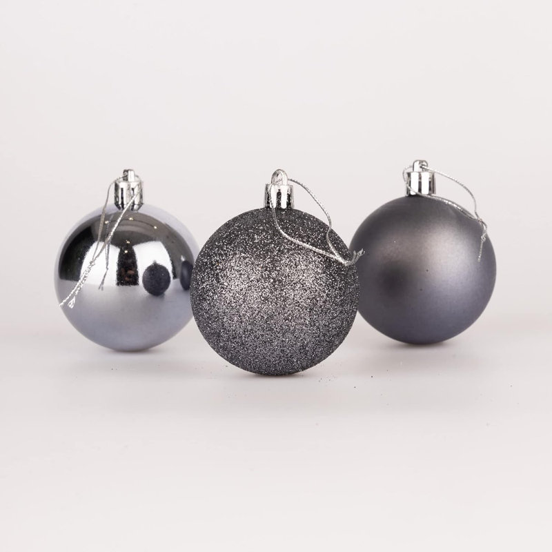 Polyvinyl Chloride (PVC) Bauble, Grey, 5cm H x 5cm W x 5cm D