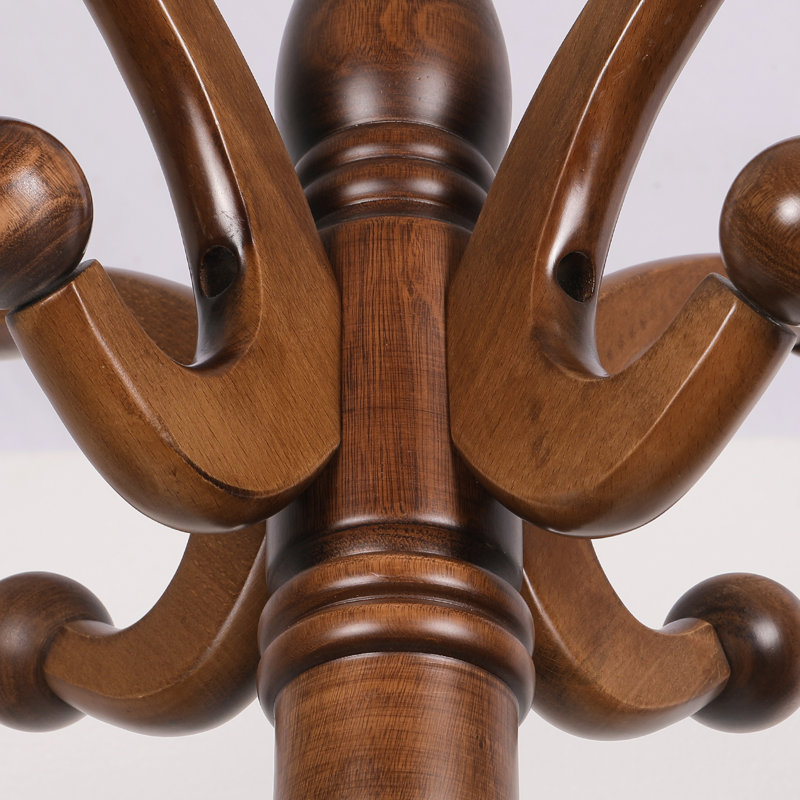 Deionta Solid Wood Freestanding 8 - Hook Coat Rack