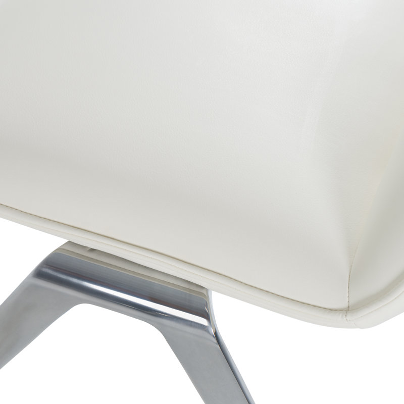 Roland - Modern Vegan Leather Accent Chair, White