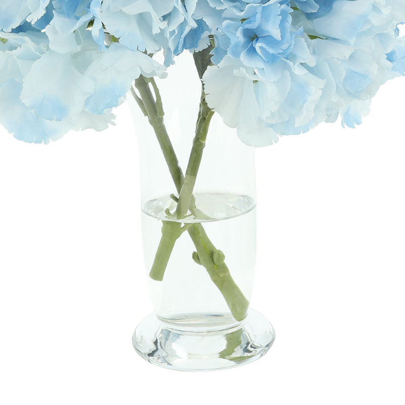 Polysilk Hydrangea Arrangement in Vase, Blue