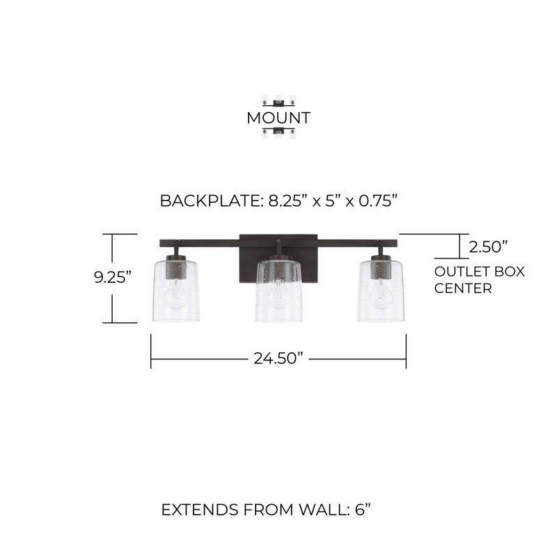 Babson 3 - Light Dimmable Vanity Light, Bronze