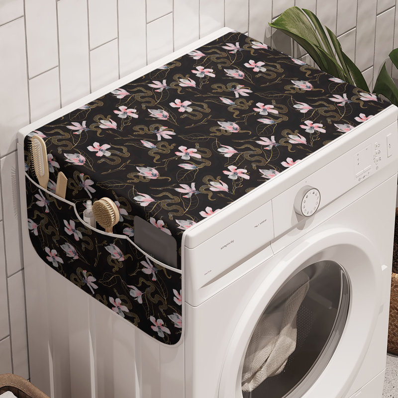 East Urban Home Vintage Washing Machine Organizer Pack of 2 47" x 18.5" Coral and Dark Taupe Grey