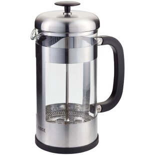 Upscale large(600ml) Coffee French Press Plunger Brewer Pot, 4 Part  Filtration, Metallic body, Borosilicate glass