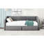 Lit de jour rembourré gris de taille simple TG à très grand lit avec 2 tiroirs - Lit chic et fonctionnel pour tous les tiroirs de la pièce, espace attrayant et confortable