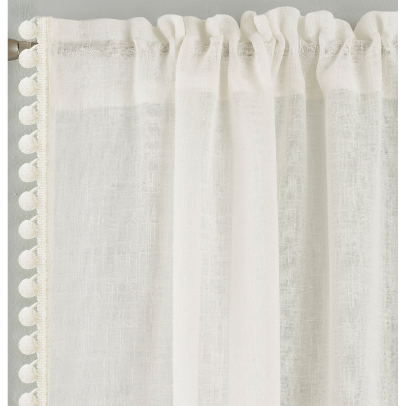Duncansville Sheer Curtain Pair, Cream, 140cm Width x 229cm Drop
