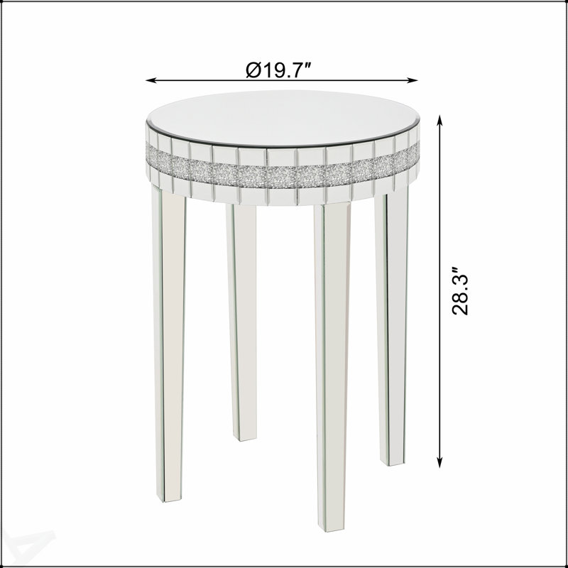 Table de petit déjeuner à miroir ronde Artisanal