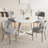 Sherpa Fabric Upholstered Dining Chairs Set With Backrest For Dining Room, Kitchen, Living Room, Includes 6 Chairs