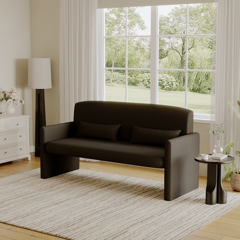 Causeuse avec coussin décoratif, Noir, noir, noir, noir