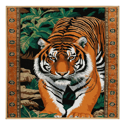 Tapis lavable avec tigre royal du Bengale