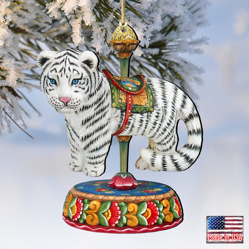5.5'' Handmade Wood Animals Holiday Shaped Ornament