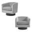 Velvet Upholstered Swivel Barrel Chair-2040480581
