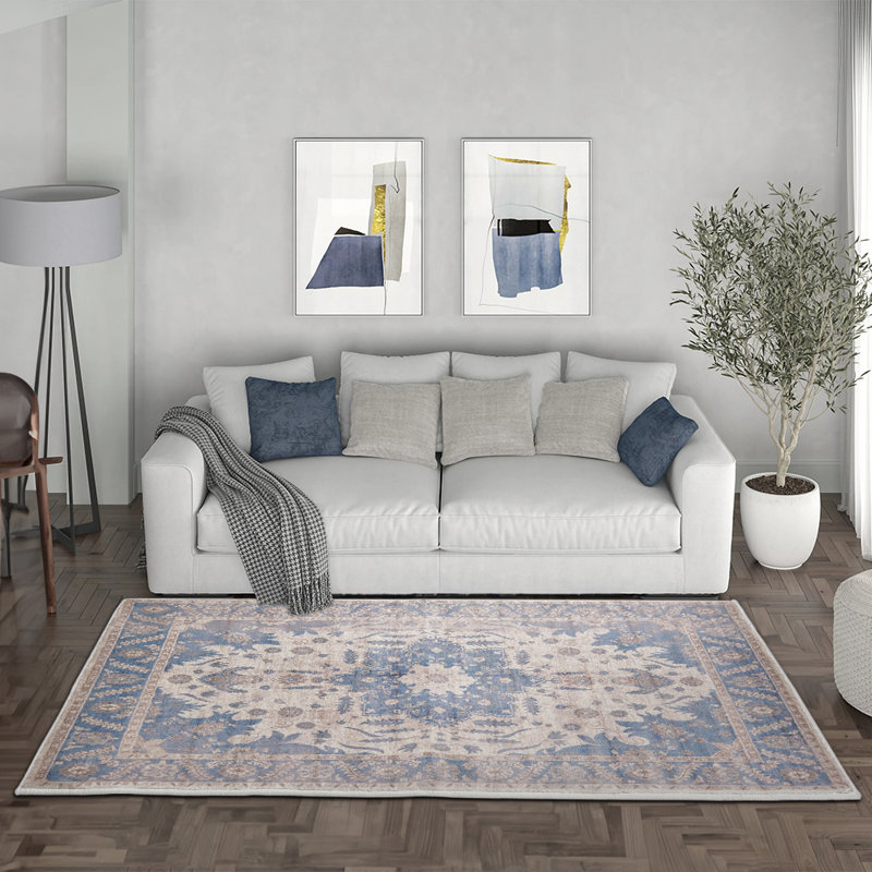 Geometric Shapes Faux Sheepskin 180cm X 100cm Area Rug