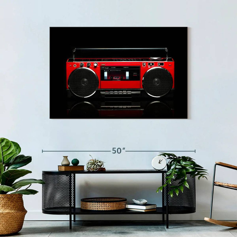 Abarca Retro Red Boom Box, 30" H x 45" W