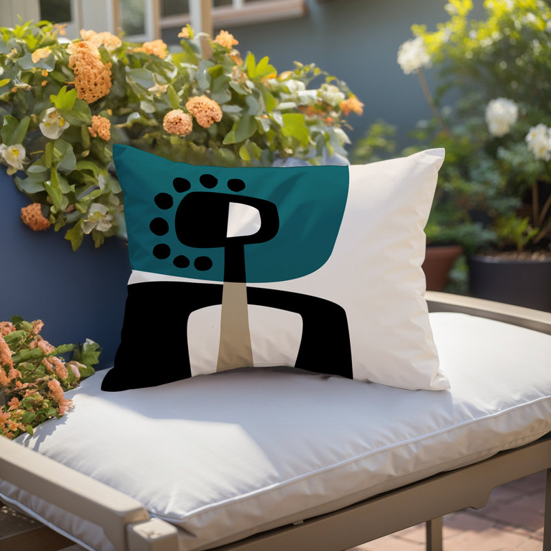 Coussin lombaire réversible intérieur / extérieur Sofi Minimalist, H 14 po x l 20 po, Émeraude