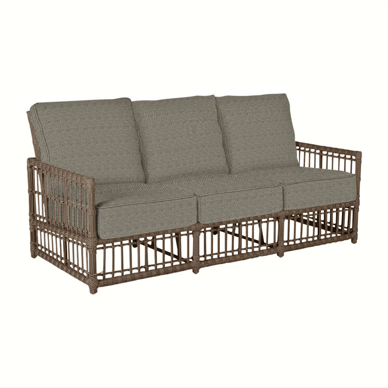 Newport Woven Sofa - Burlap, Indigo Velvet, Welt, Newport #66 Burlap