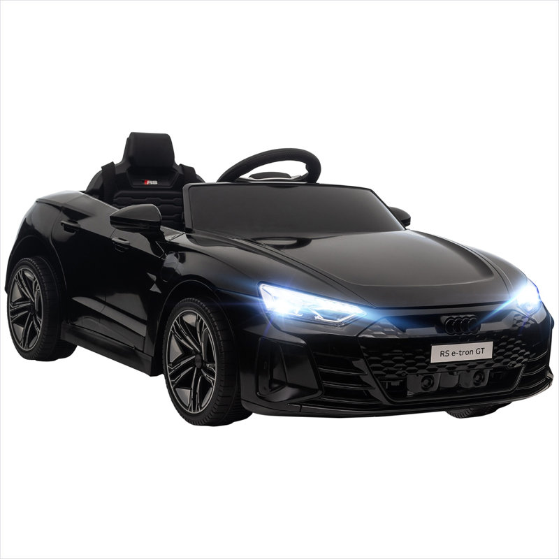Voiture monoplace 12V autoportée, sous licence, audi RS e-tron GT, PP et acier, noir élégant