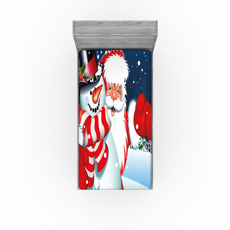 Ensemble de 2 draps-housse Ambesonne Christmas, Drap-housse de taille simple