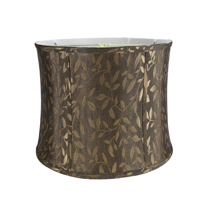 Abat-jour cloche en tissu 11 po H jacquard texturé (araignée) brun