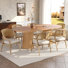 Westcott 7-Piece Mid-Century Modern Extendable Dining Table Set With Rattan Cane Back Chairs