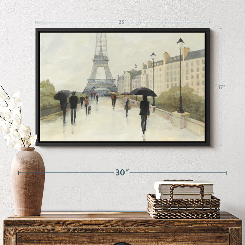 Eiffel In The Rain Canvas Print, 17" H x 25" W