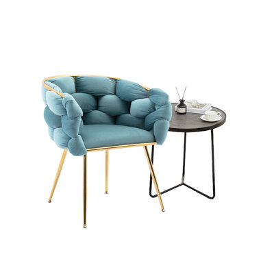 Luxury Modern Velvet Single Accent Chair With Gold Legs by Mercer41