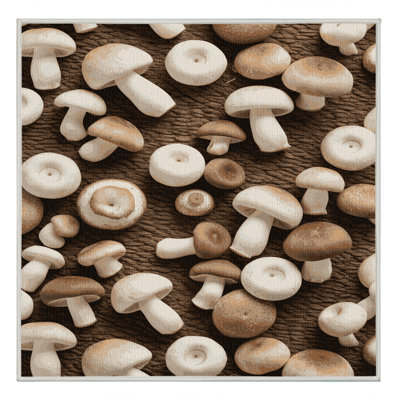 Washable Cremini Mushroom Vegetables Area Rug
