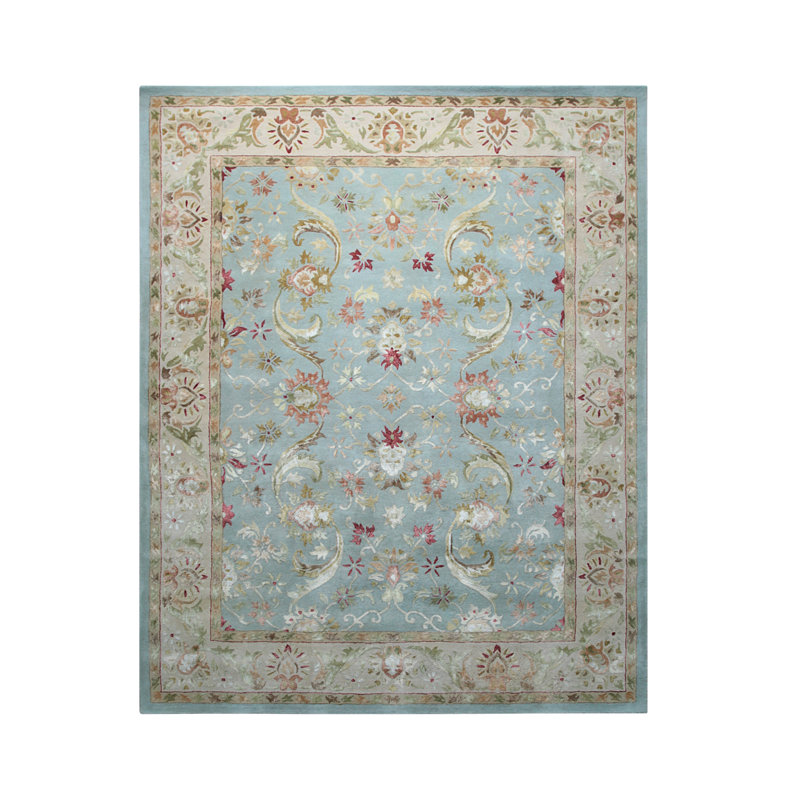 Tapis bleu en laine touffeté à la main Siska